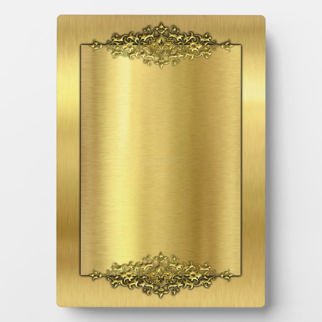 Elegant Wedding Easel, Gold Plaque (Front)