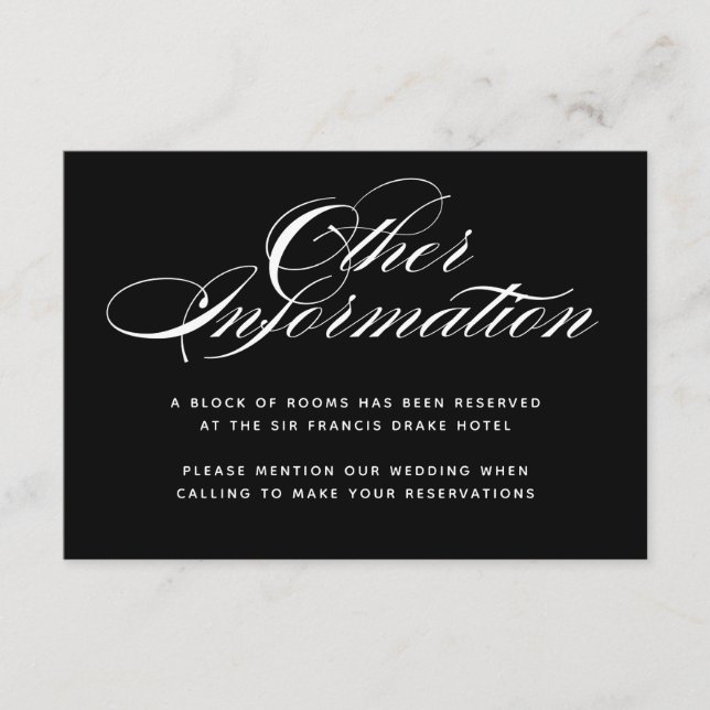 Elegant Wedding Enclosure Card (Front)