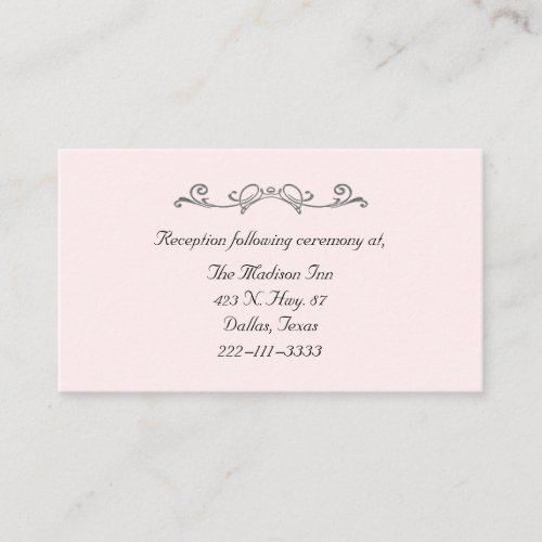 Elegant Wedding enclosure cards Business Card Template