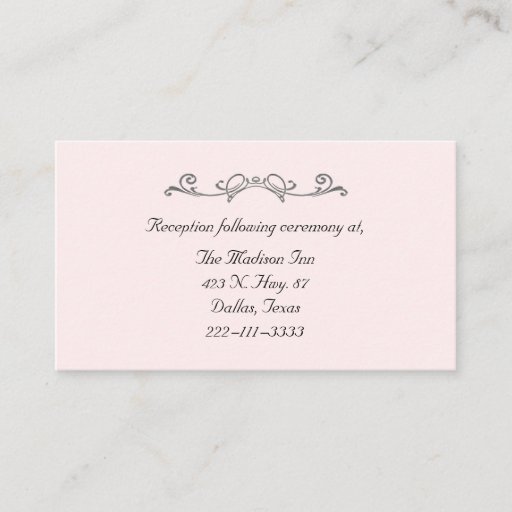 Customizable Elegant Wedding enclosure cards Business Card Template