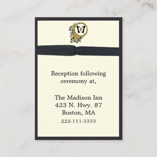 Customizable Elegant Wedding enclosure cards Business Cards
