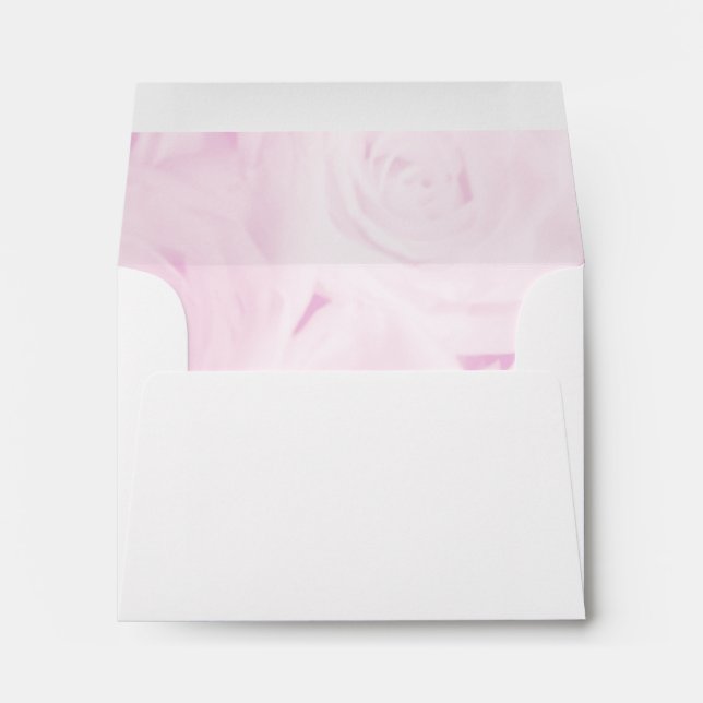 Elegant wedding envelopes | Pink rose flower style (Back (Bottom))