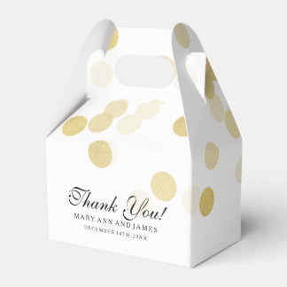 Elegant Wedding Faux Gold Foil Glitter Lights Favor Box