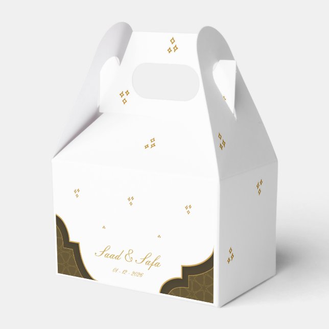Elegant wedding favor boxes editable (Front Side)