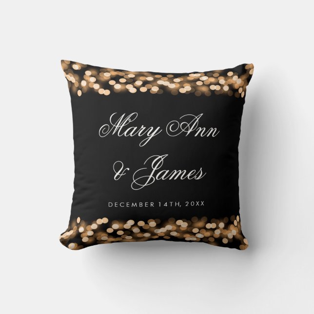 Elegant Wedding Favor Gold Hollywood Glam Throw Pillow (Front)