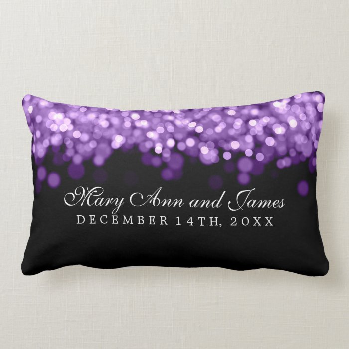 Elegant Wedding Favor Purple Lights Throw Pillow