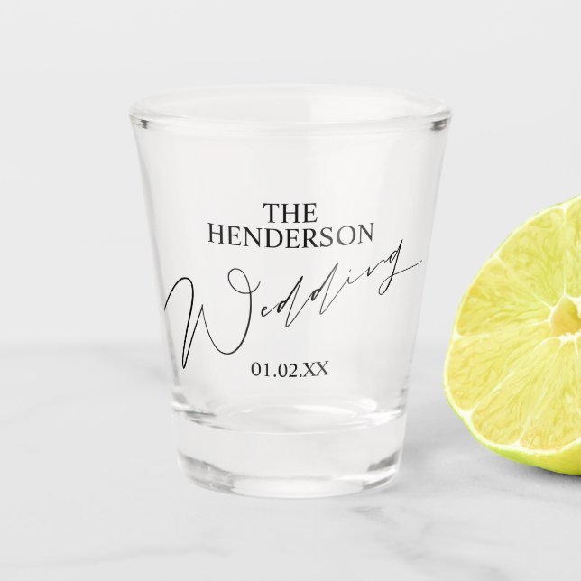 Elegant Wedding Favor Shot Glass (Front)