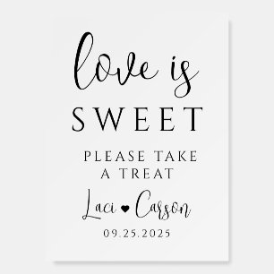 Elegant Wedding Favor Sign – “Love is Sweet"