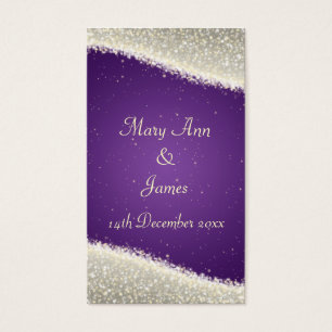 Elegant Wedding Favor Tag Dazzling Sparkles Purple
