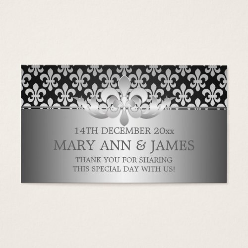 Elegant Wedding Favor Tag Fleur De Lis Black Business Card Templates