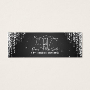 Elegant Wedding Favor Tag Night Dazzle Black