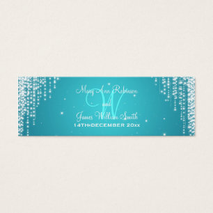 Elegant Wedding Favor Tag Night Dazzle Blue
