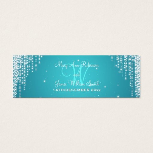 Customizable Elegant Wedding Favor Tag Night Dazzle  Blue Business Card