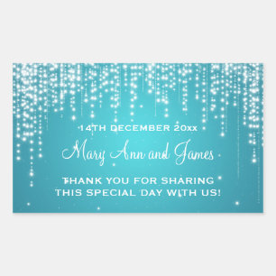 Elegant Wedding Favor Tag Night Dazzle Blue