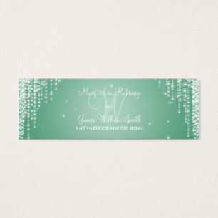 Elegant Wedding Favor Tag Night Dazzle Mint Green