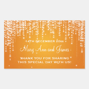 Elegant Wedding Favor Tag Night Dazzle Orange