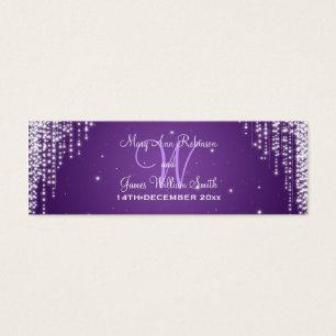 Elegant Wedding Favor Tag Night Dazzle Purple