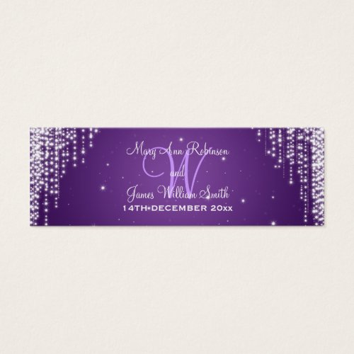 Elegant Wedding Favor Tag Night Dazzle Purple Business Card Templates