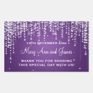 Elegant Wedding Favor Tag Night Dazzle Purple