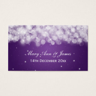 Elegant Wedding Favor Tag Party Sparkle Purple