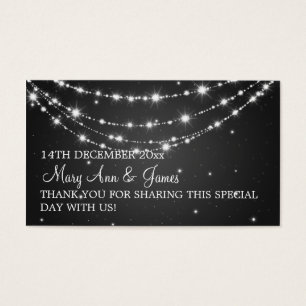 Elegant Wedding Favor Tag Sparkling Chain Black