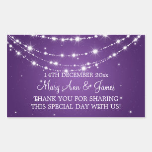 Elegant Wedding Favor Tag Sparkling Chain Purple