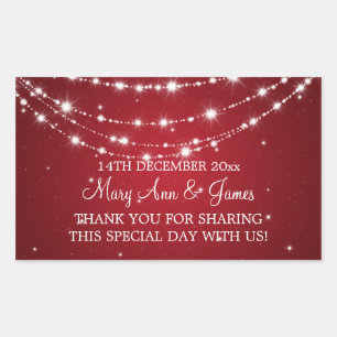 Elegant Wedding Favor Tag Sparkling Chain Red