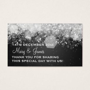 Elegant Wedding Favor Tag Sparkling Night Black