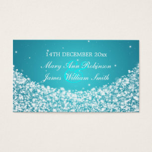 Elegant Wedding Favor Tag Star Sparkle Blue
