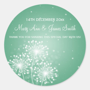 Elegant Wedding Favor Tag Summer Sparkle Mint