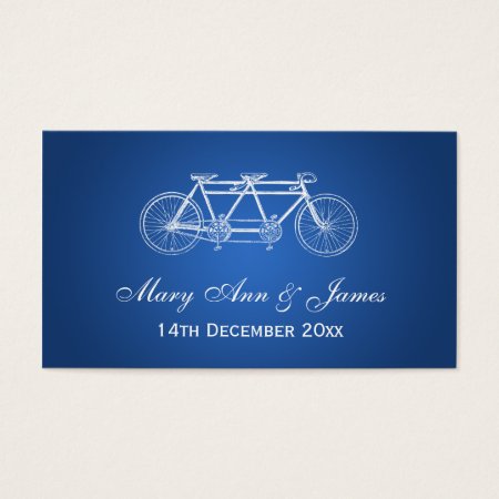 Elegant Wedding Favor Tag Tandem Bike Blue