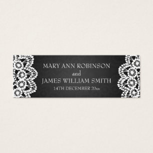 Elegant Wedding Favor Tag Vintage Lace Black