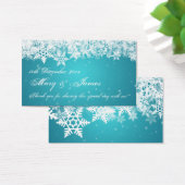 Elegant Wedding Favor Tag Winter Snowflakes Blue (Desk)