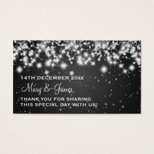 Elegant Wedding Favor Tag Winter Sparkle Black