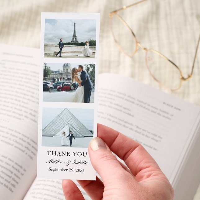 Elegant Wedding Favors Booth Strip Photo Bookmarks (Hand)