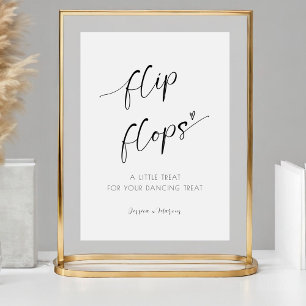 Elegant Wedding Flip Flop Dancing Feet Pedestal Sign
