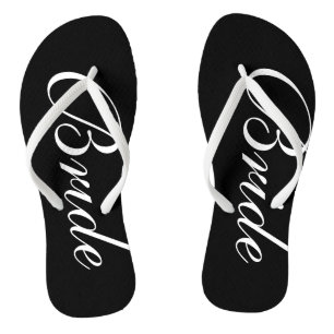 Elegant wedding flip flops for bride and groom