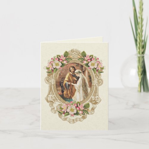Elegant Wedding Floral Religious  Thank You Card