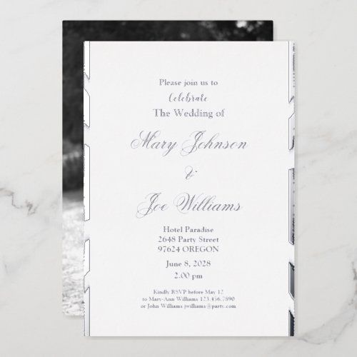 Elegant Wedding  Foil Invitation