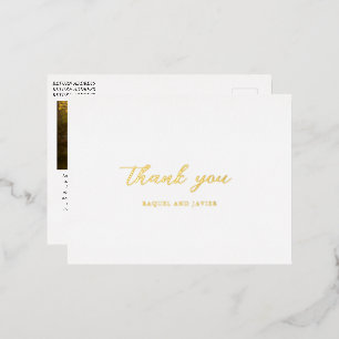 Elegant Wedding Foil Thank You Postcard