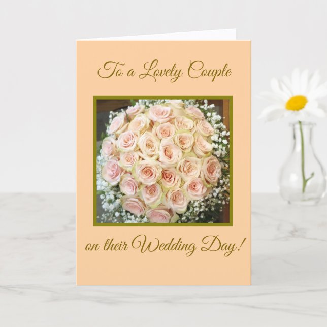 Elegant Wedding Folded Greeting Card (Small Plant)