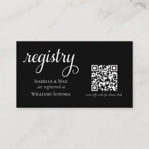 Elegant Wedding Gift Registry QR Enclosure Card