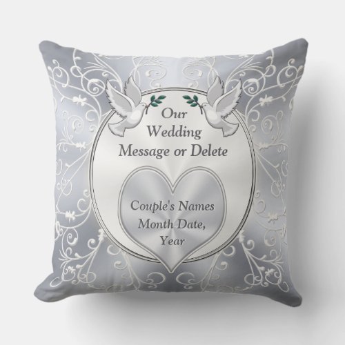 Elegant Wedding Gifts for Bride and Groom Throw Pillow