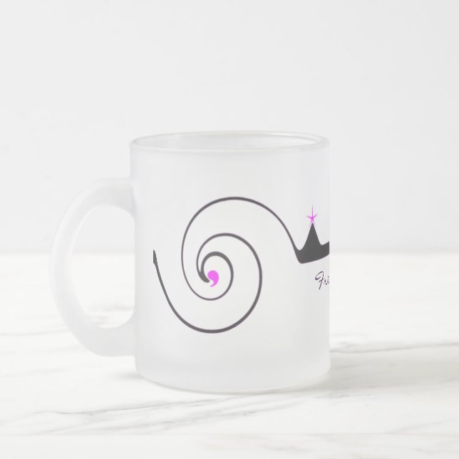 Elegant Wedding Glass Frosted Glass Coffee Mug (Left)