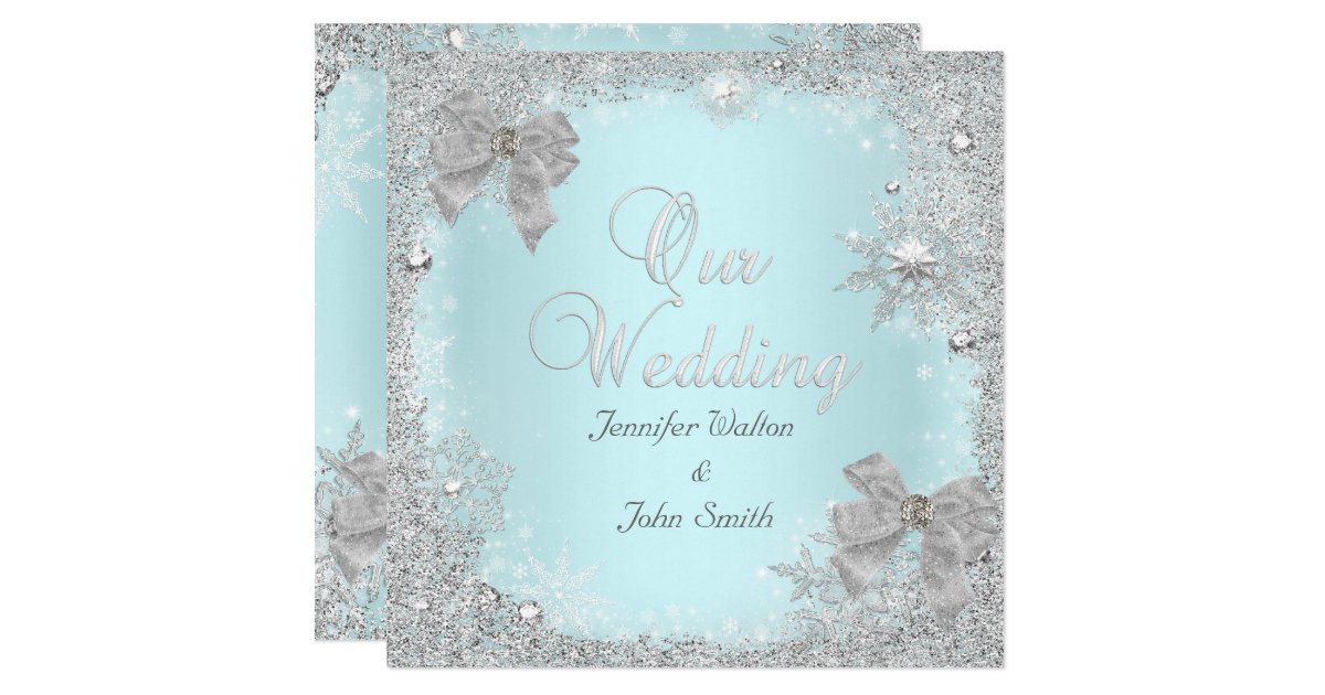 elegant wedding glitter teal silver white bow invitation how to design my own wedding invitations