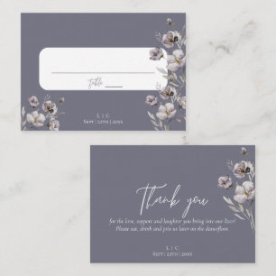 Elegant wedding gloomy gray watercolor thank you place card