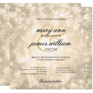 Champagne Sparkle Wedding Invitations | Zazzle