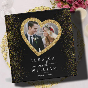 Elegant Wedding Gold Custom Photo Album  3 Ring Binder