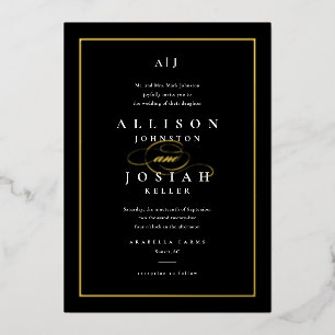 Elegant Wedding Gold Foil Invitation