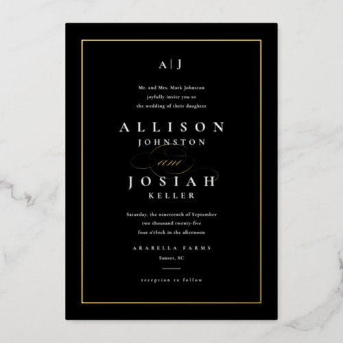 Elegant Wedding Gold Foil Invitation